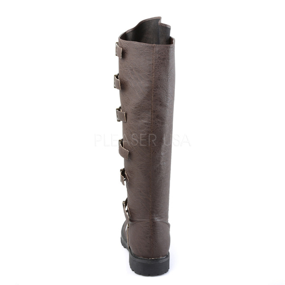 Mens Distressed Cosplay Knee High Boots